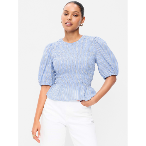 OldNavy Puff Sleeve Peplum Smocked Top