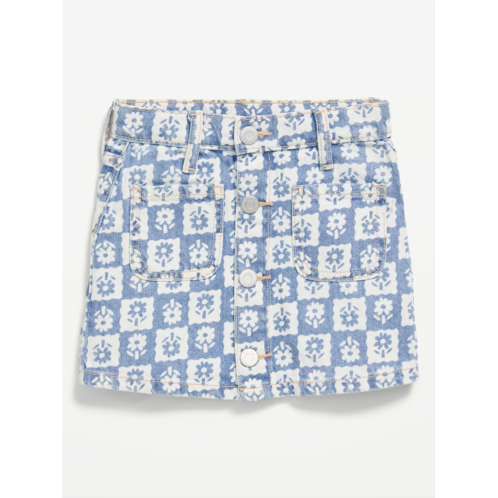 OldNavy Printed High-Waisted Button-Front Jean Skirt for Toddler Girls