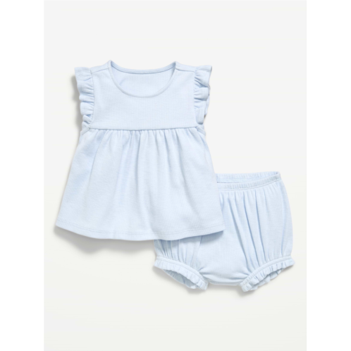 OldNavy Ribbed Flutter-Sleeve Top and Shorts Set for Baby