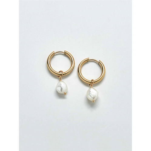 Gap Admiral Row Gold Single Pearl Huggie Earrings