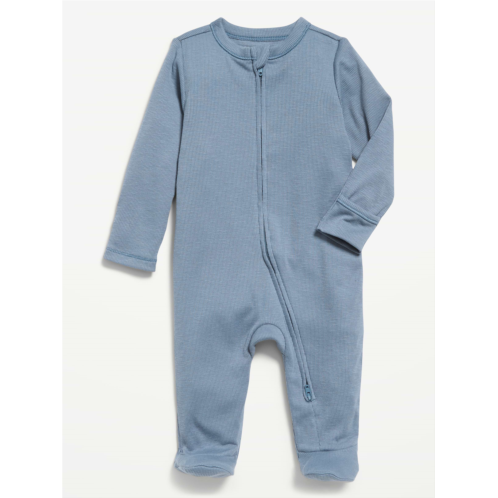 OldNavy Textured Ribbed 2-Way-Zip Sleep & Play Footed One-Piece for Baby