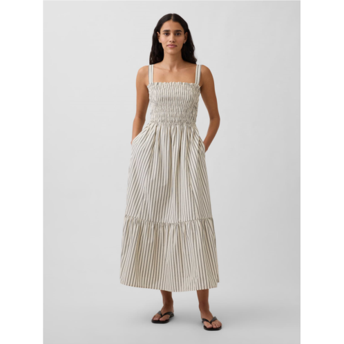 Gap Poplin Smocked-Bodice Maxi Dress
