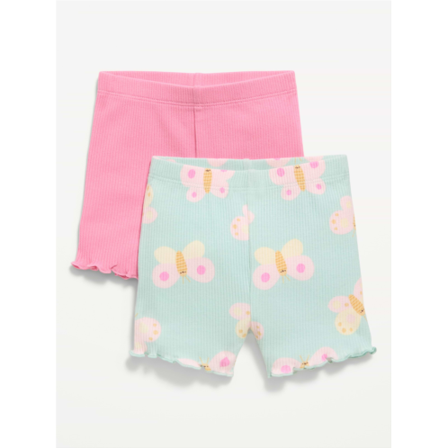 OldNavy Ribbed Lettuce-Edge Biker Shorts 2-Pack for Baby