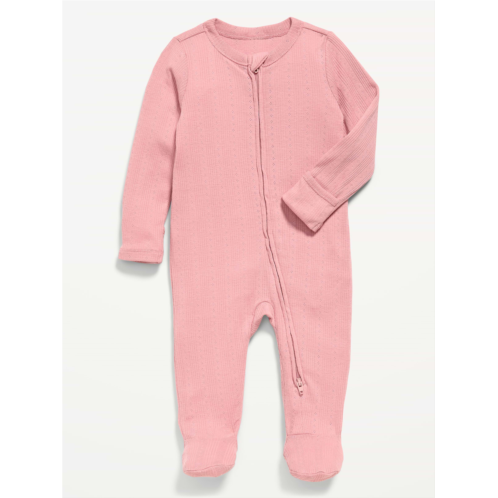 OldNavy Pointelle-Knit 2-Way-Zip Sleep & Play Footed One-Piece for Baby