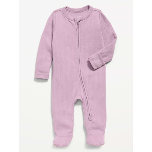 OldNavy Pointelle-Knit 2-Way-Zip Sleep & Play Footed One-Piece for Baby