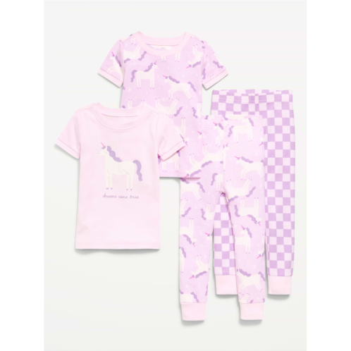 OldNavy Printed Snug-Fit 100% Cotton Pajama 4-Piece for Toddler & Baby