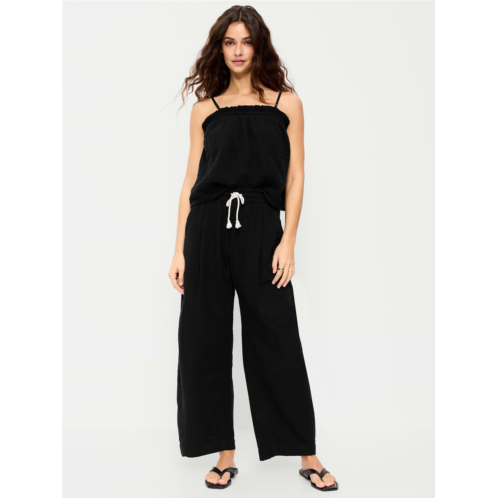 OldNavy High-Waisted Crinkle Gauze Barrel Ankle Pants