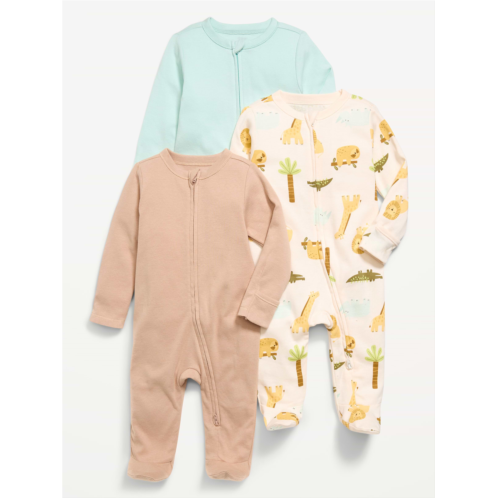 OldNavy 2-Way-Zip Sleep & Play Footed One-Piece 3-Pack for Baby