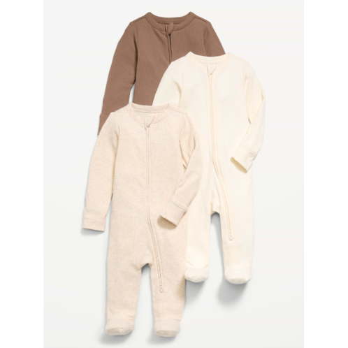 OldNavy Ribbed 2-Way-Zip Sleep & Play Footed One-Piece 3-Pack for Baby