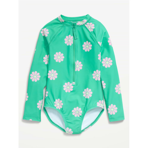 OldNavy Long-Sleeve Rashguard Swim One-Piece for Girls