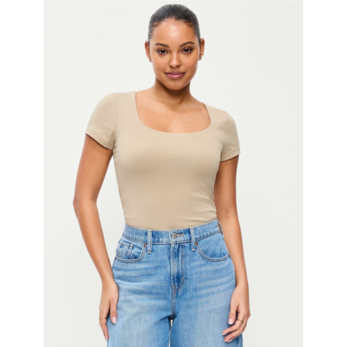OldNavy Hug Double-Layer Scoop-Neck Top