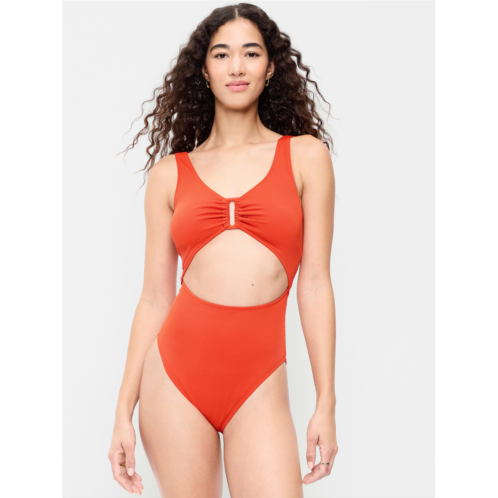 OldNavy Textured One-Piece Cut-Out Swimsuit