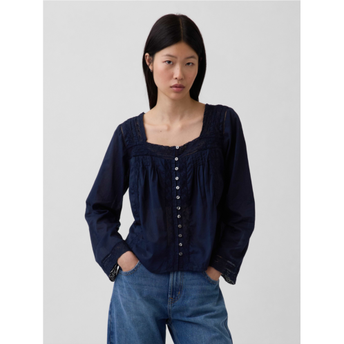 Gap Lace-Trim Square-Neck Top