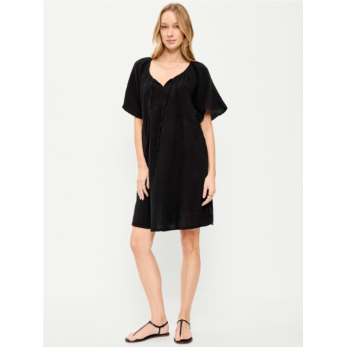 OldNavy Crinkle Gauze Flutter-Sleeve Mini Swing Dress