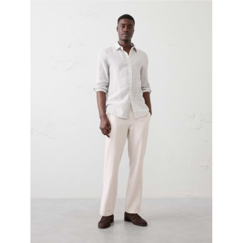 bananarepublic Slim Straight Linen-Blend Trouser