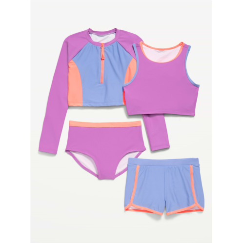 OldNavy Zip Rashguard Swim 4-Piece for Girls
