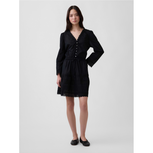 Gap Lace-Trim Mini Dress