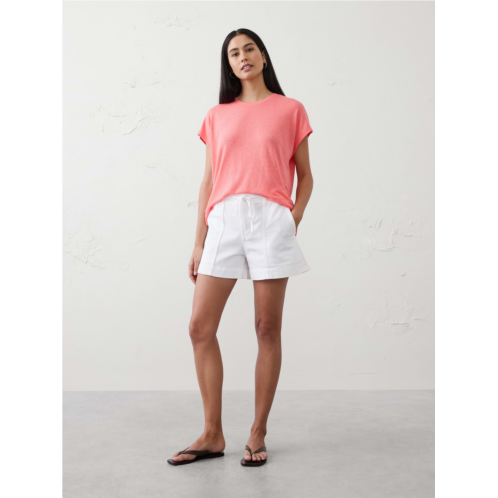 bananarepublic Linen-Blend Cap-Sleeve T-Shirt