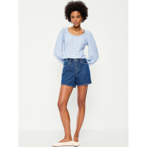 OldNavy High-Waisted Wow Baggy Jean Shorts -- 5-inch inseam