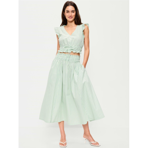 OldNavy Smocked-Waist Midi Skirt