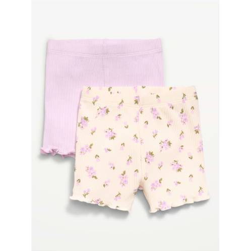 OldNavy Ribbed Lettuce-Edge Biker Shorts 2-Pack for Baby