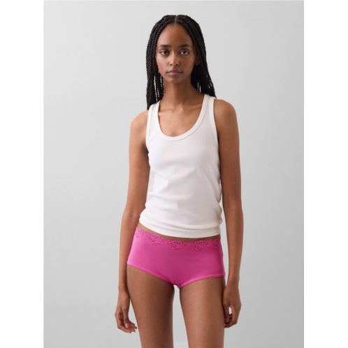 Gap Organic Stretch Cotton Lace-Trim Shorty