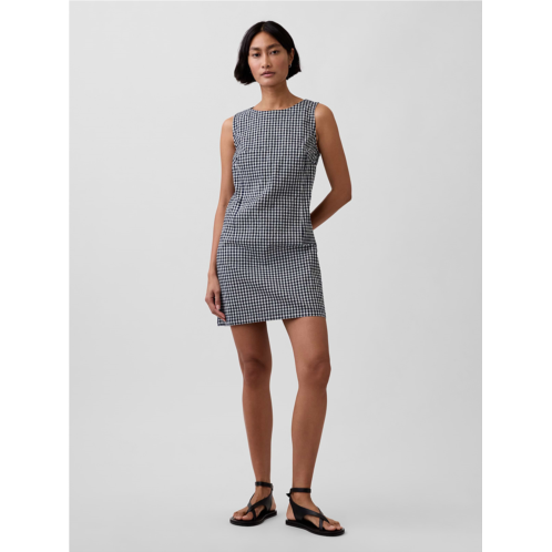 Gap Gingham Denim Shift Mini Dress
