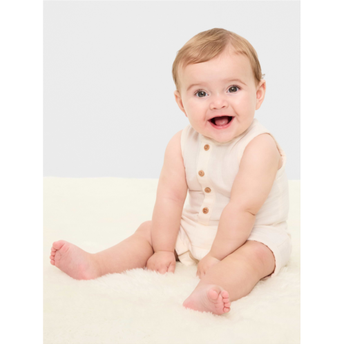 OldNavy Sleeveless Double-Weave Henley One-Piece Romper for Baby