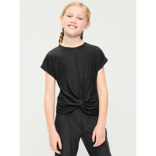 OldNavy CloudMotion Short-Sleeve Front-Knot T-Shirt for Girls