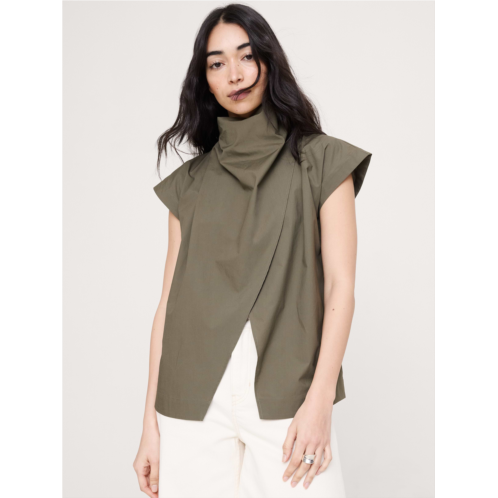 Bananarepublic Cotton Poplin Cowl Neck Tunic