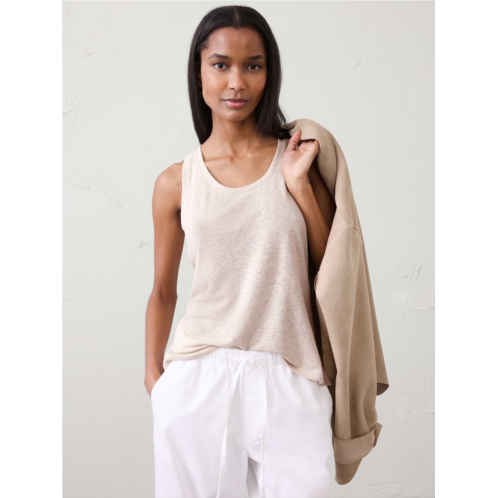 bananarepublic Linen-Blend Scoop-Neck Tank