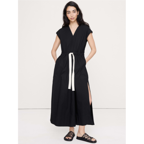 Bananarepublic Stretch-Cotton Tie-Waist Maxi Dress
