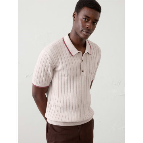 bananarepublic Wide-Ribbed Sweater Polo
