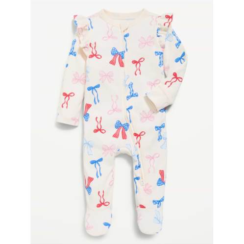 OldNavy Ruffle-Trim 2-Way-Zip Sleep & Play Footed One-Piece for Baby
