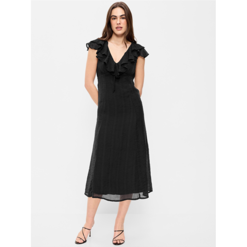 OldNavy Ruffle-Sleeve Fit & Flare Midi Dress