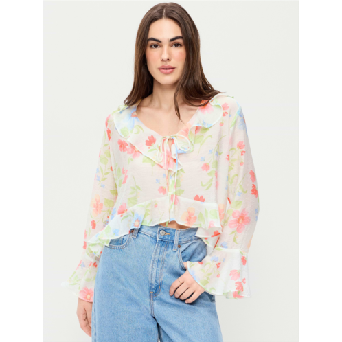 OldNavy Bell-Sleeve Ruffle Top