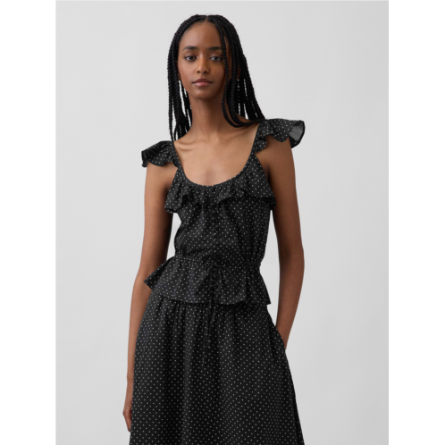 Gap Flutter-Sleeve Tie-Waist Top