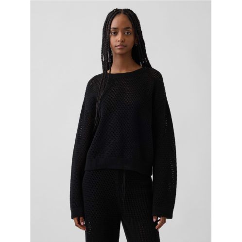 Gap 100% Cotton Crochet Relaxed Sweater