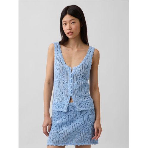 Gap 100% Cotton Pointelle Sweater Tank