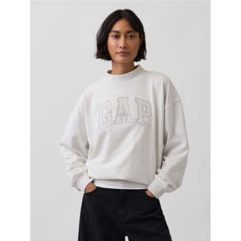 Gap VintageSoft Terry Oversized Mockneck Logo Sweatshirt