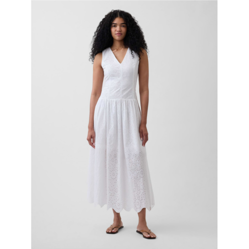 Gap Eyelet Drop-Waist Maxi Dress