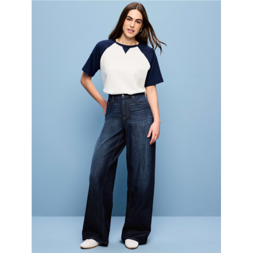 OldNavy High-Waisted Baggy Wide-Leg Stretch Jeans