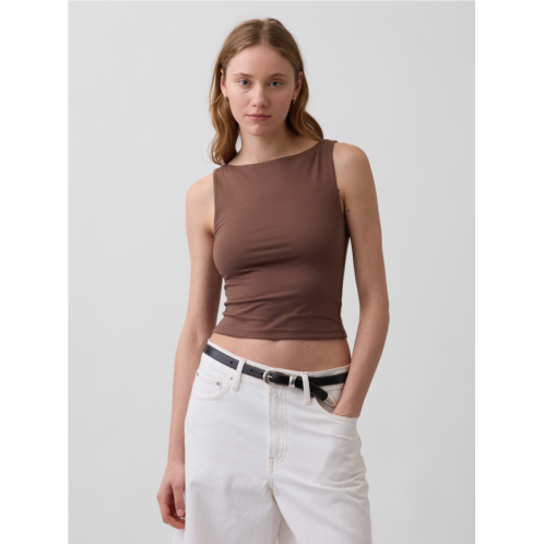 Gap CloseKnit Jersey Boatneck Crop Tank Top
