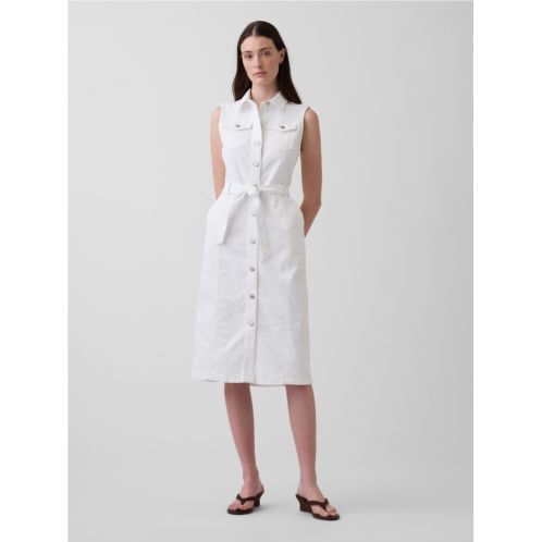 Gap Denim Tie-Belt Midi Dress