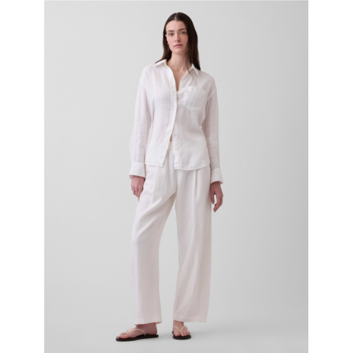 Gap Linen-Blend Easy Barrel Pants