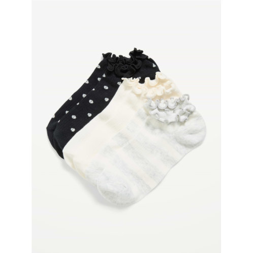 OldNavy Lettuce-Edge Ankle Socks 3-Pack for Women