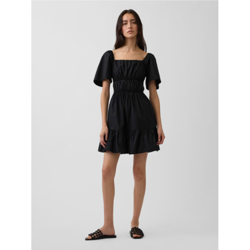 Gap Poplin Flutter-Sleeve Mini Dress