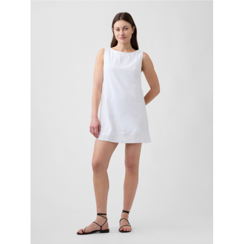 Gap Linen-Blend Apron Mini Dress