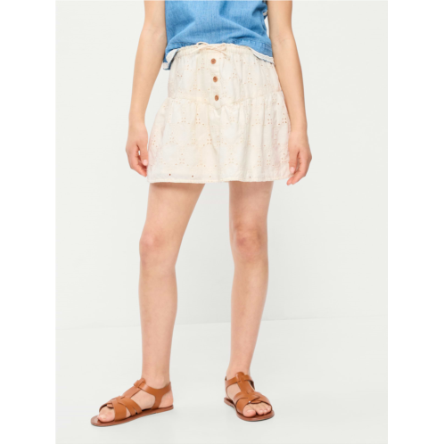OldNavy Textured Eyelet Buttoned Skirt for Girls