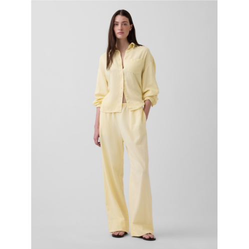 Gap Linen-Blend Easy Wide-Leg Pants